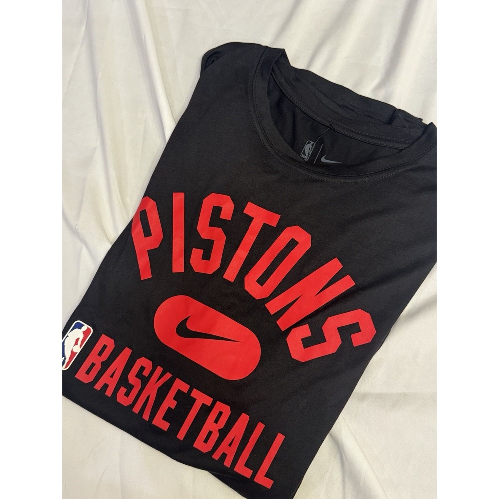 Detroit Pistons Team Issued Black Training T-Shirt Nike DA9432-010 XL